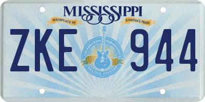 MS license plate ZKE944