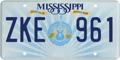 MS license plate ZKE961