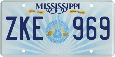 MS license plate ZKE969