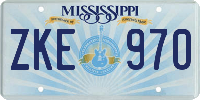 MS license plate ZKE970