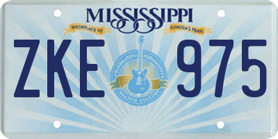 MS license plate ZKE975