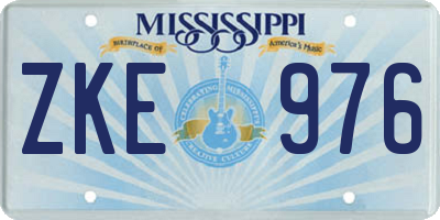 MS license plate ZKE976