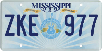 MS license plate ZKE977