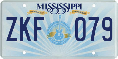 MS license plate ZKF079