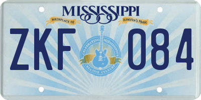 MS license plate ZKF084