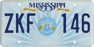MS license plate ZKF146