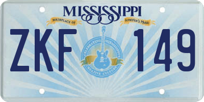 MS license plate ZKF149