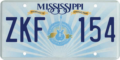 MS license plate ZKF154