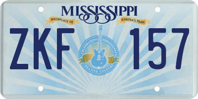 MS license plate ZKF157