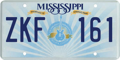 MS license plate ZKF161
