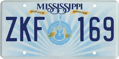 MS license plate ZKF169