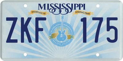 MS license plate ZKF175
