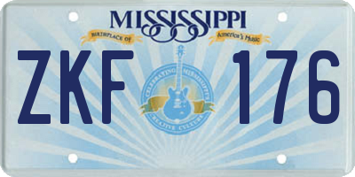 MS license plate ZKF176