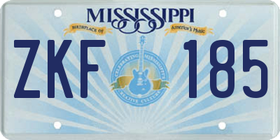 MS license plate ZKF185