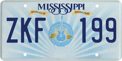 MS license plate ZKF199