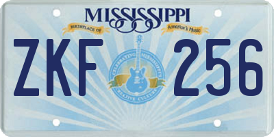 MS license plate ZKF256