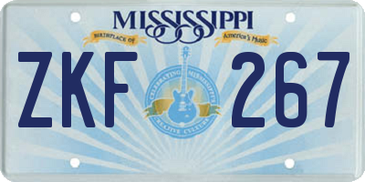 MS license plate ZKF267