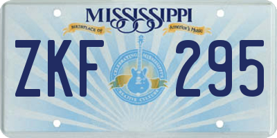 MS license plate ZKF295
