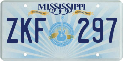 MS license plate ZKF297