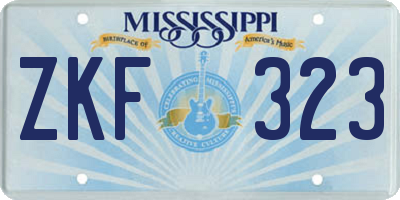 MS license plate ZKF323