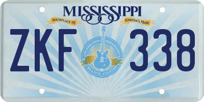 MS license plate ZKF338