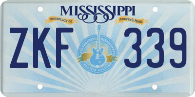 MS license plate ZKF339