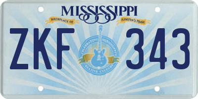 MS license plate ZKF343