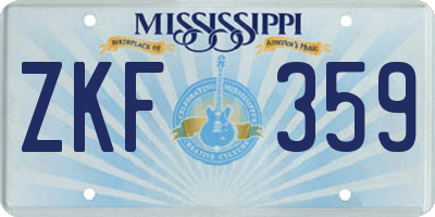MS license plate ZKF359