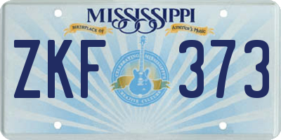 MS license plate ZKF373