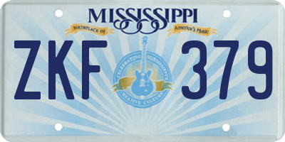 MS license plate ZKF379