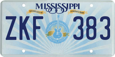 MS license plate ZKF383
