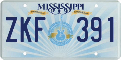 MS license plate ZKF391