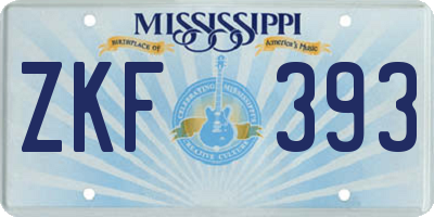 MS license plate ZKF393