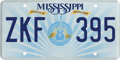 MS license plate ZKF395