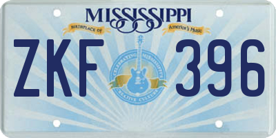 MS license plate ZKF396