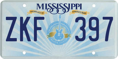 MS license plate ZKF397