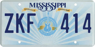 MS license plate ZKF414