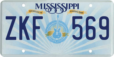 MS license plate ZKF569