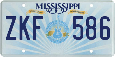 MS license plate ZKF586