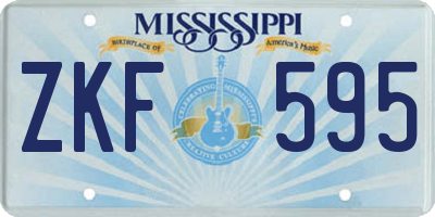 MS license plate ZKF595