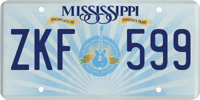 MS license plate ZKF599