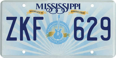 MS license plate ZKF629