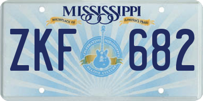 MS license plate ZKF682