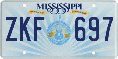 MS license plate ZKF697