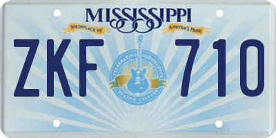 MS license plate ZKF710