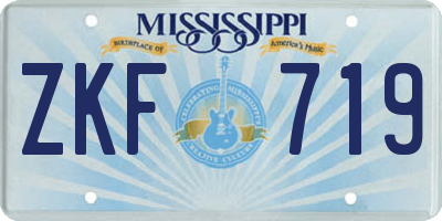 MS license plate ZKF719