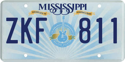 MS license plate ZKF811