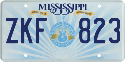 MS license plate ZKF823