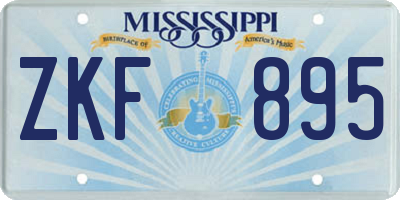 MS license plate ZKF895