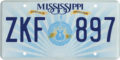 MS license plate ZKF897